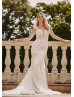 Cap Sleeves Ivory Lace Tulle Anniversary Wedding Dress